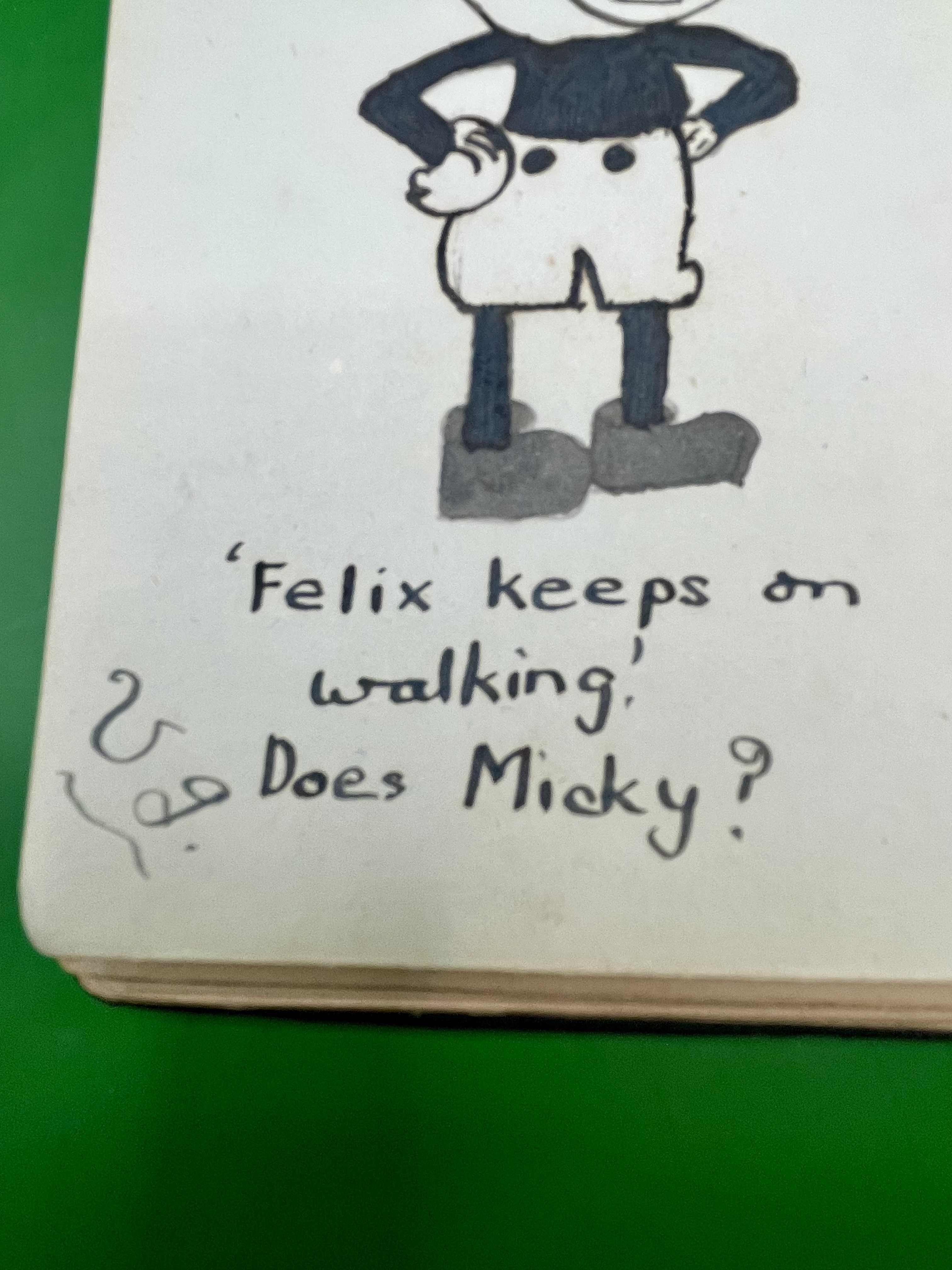 A 1930s Autograph book with some classic drawings from Felix the Cat to Mickey Mouse a very interest - Image 2 of 14
