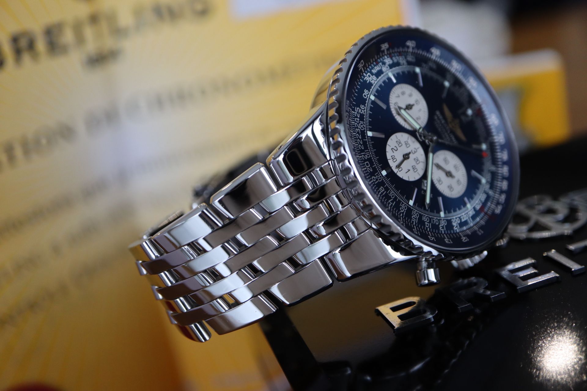 BREITLING NAVITIMER HERITAGE CHRONOGRAPH (REF. A35350) 'FULL SET - BOX, CERTS. ETC.' NAVY DIAL - Image 12 of 15