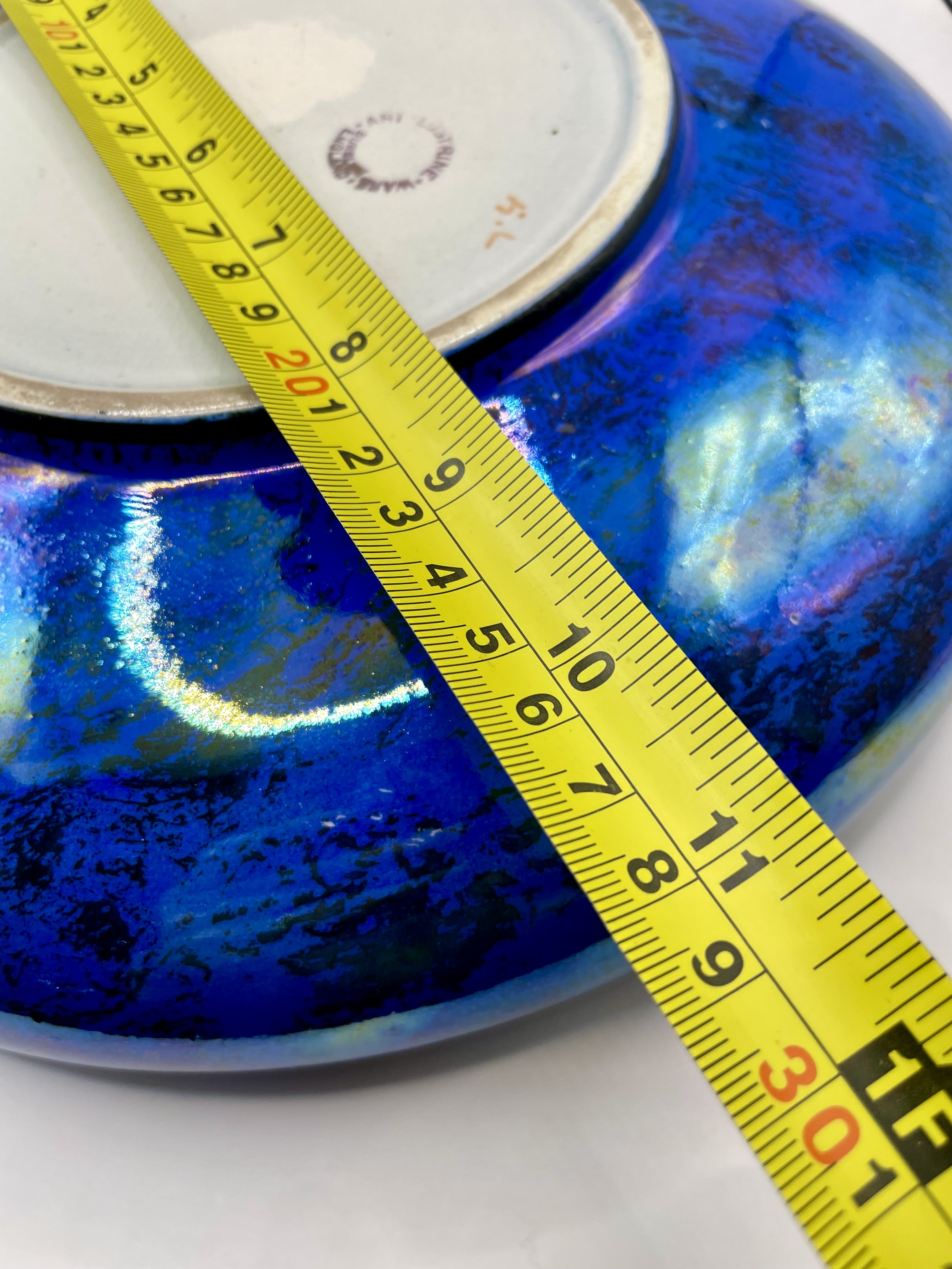Large Burslem 1920s irridescent blue bowl stunning piece.  - Image 10 of 12