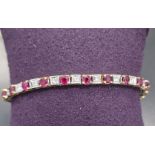 6.14CT RUBY & DIAMOND BRACELET IN 18K GOLD (Total Weight: 17.27g)