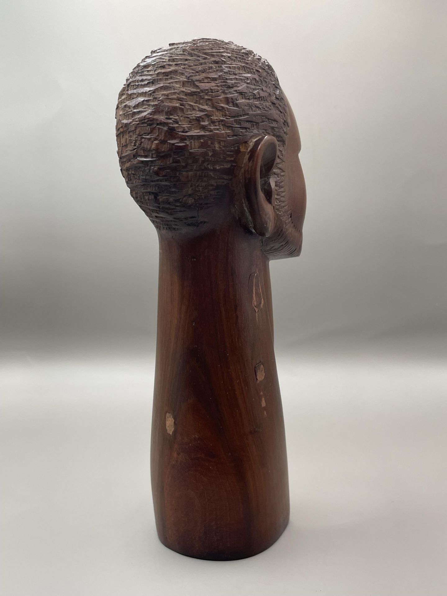 African Kikuyu Tribe Handcarved Wood Head - Image 7 of 9