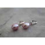 14K WHITE GOLD & PEARL EARRINGS