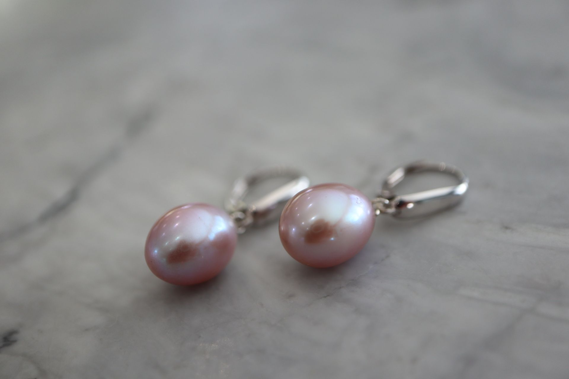 14K WHITE GOLD & PEARL EARRINGS