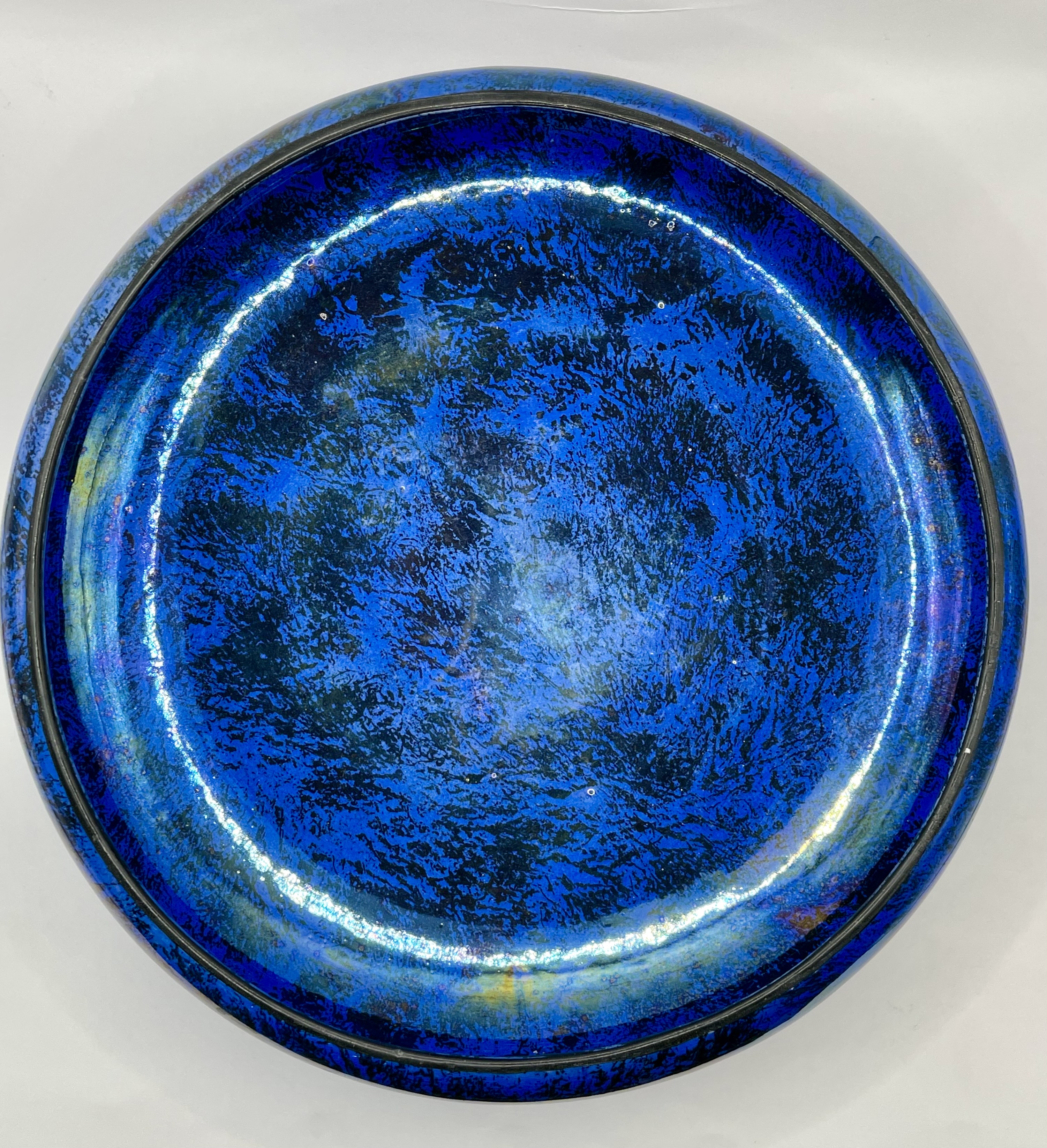 Large Burslem 1920s irridescent blue bowl stunning piece.  - Image 4 of 12