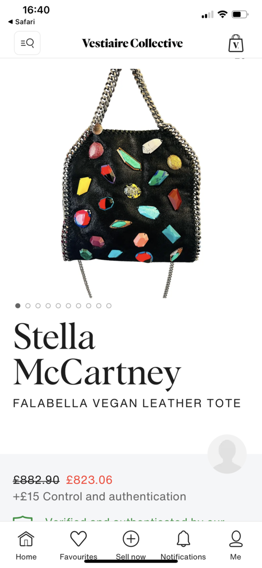 STELLA MCCARTNEY FALABELLA VEGAN LEATHER TOTE - LIMITED EDITION DESIGN - Image 2 of 10