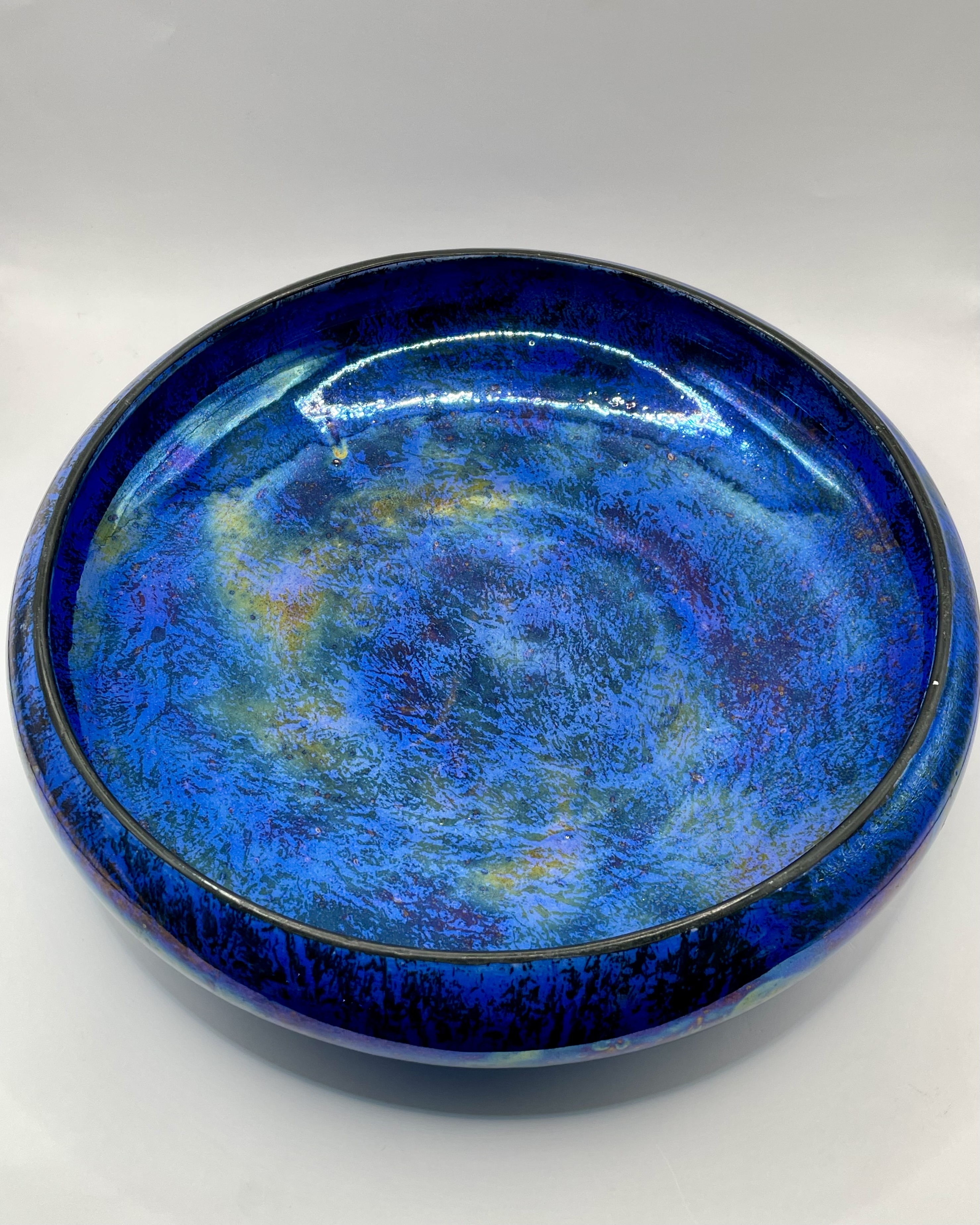 Large Burslem 1920s irridescent blue bowl stunning piece.  - Image 3 of 12