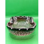 A 1960s Murano glass oyster dish/ashtray with controlled blown bubbles and silver flake inside a sor