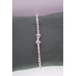 14K WHITE GOLD BOD DESIGN DIAMOND TENNIX BRACELET APPROX. 1.7CT VS