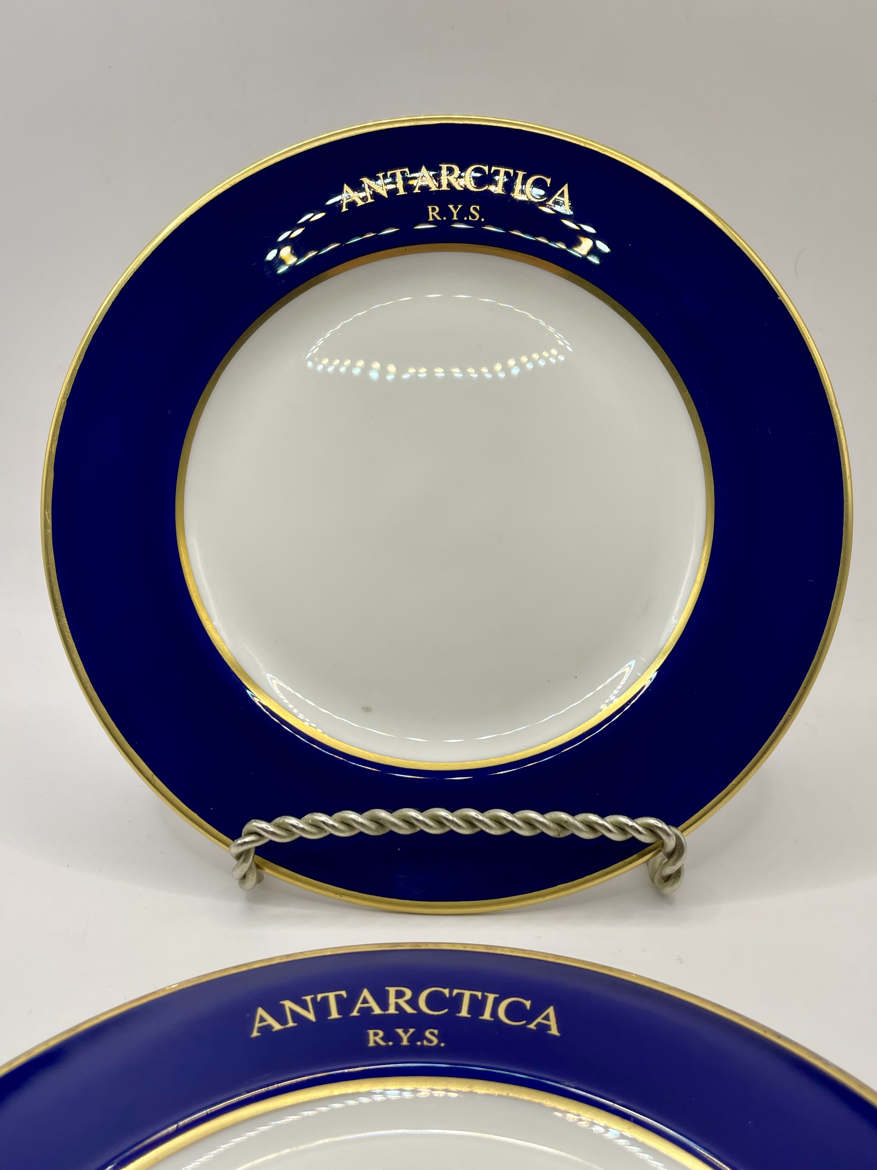 Thomas Goode Minton Antarctica R.Y.S mission side plates Extremely rare.  - Image 4 of 6