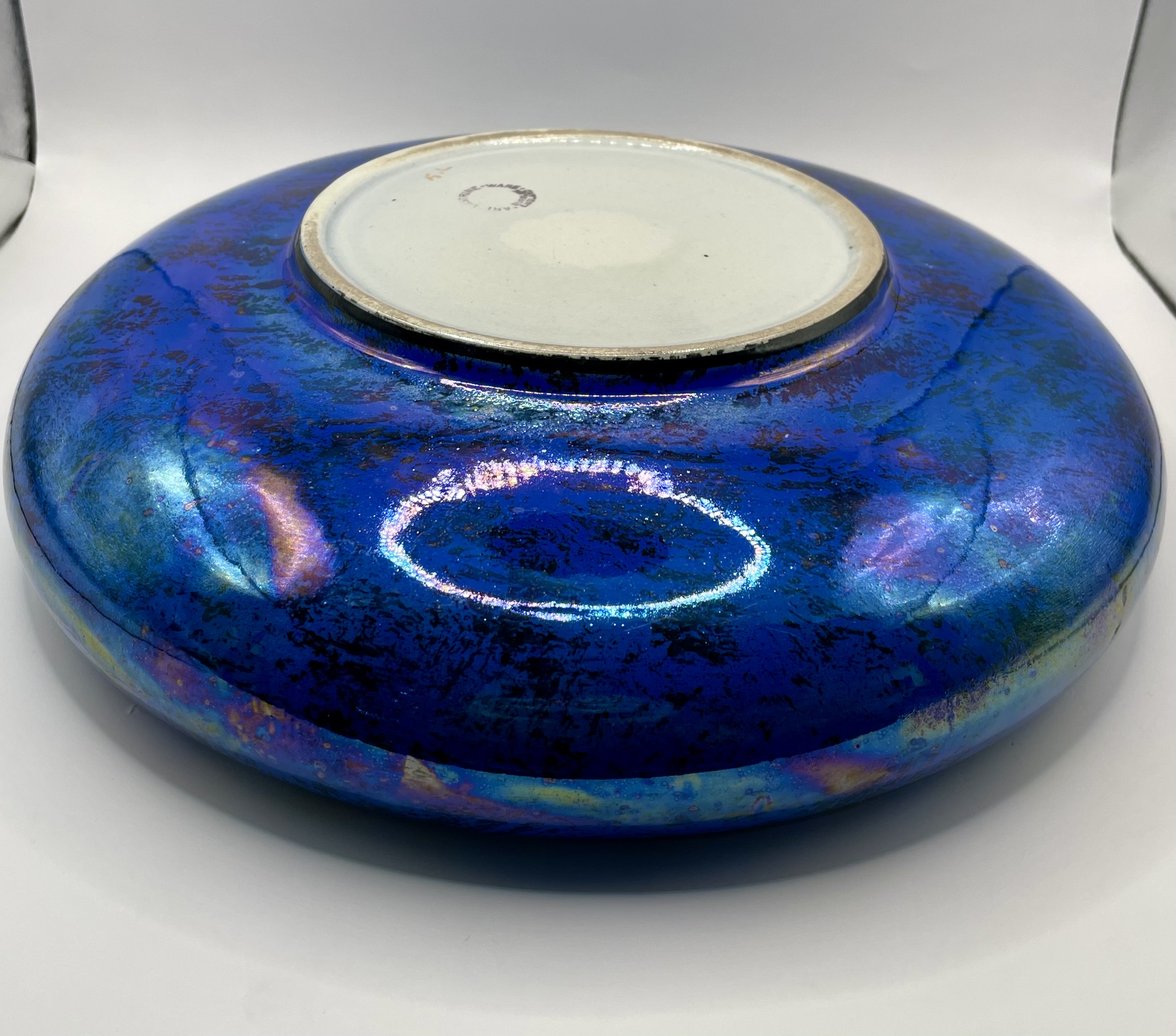 Large Burslem 1920s irridescent blue bowl stunning piece.  - Image 6 of 12