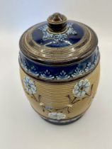 Royal Doulton Lambeth late Victorian Tobacco Barrel.