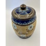 Royal Doulton Lambeth late Victorian Tobacco Barrel.