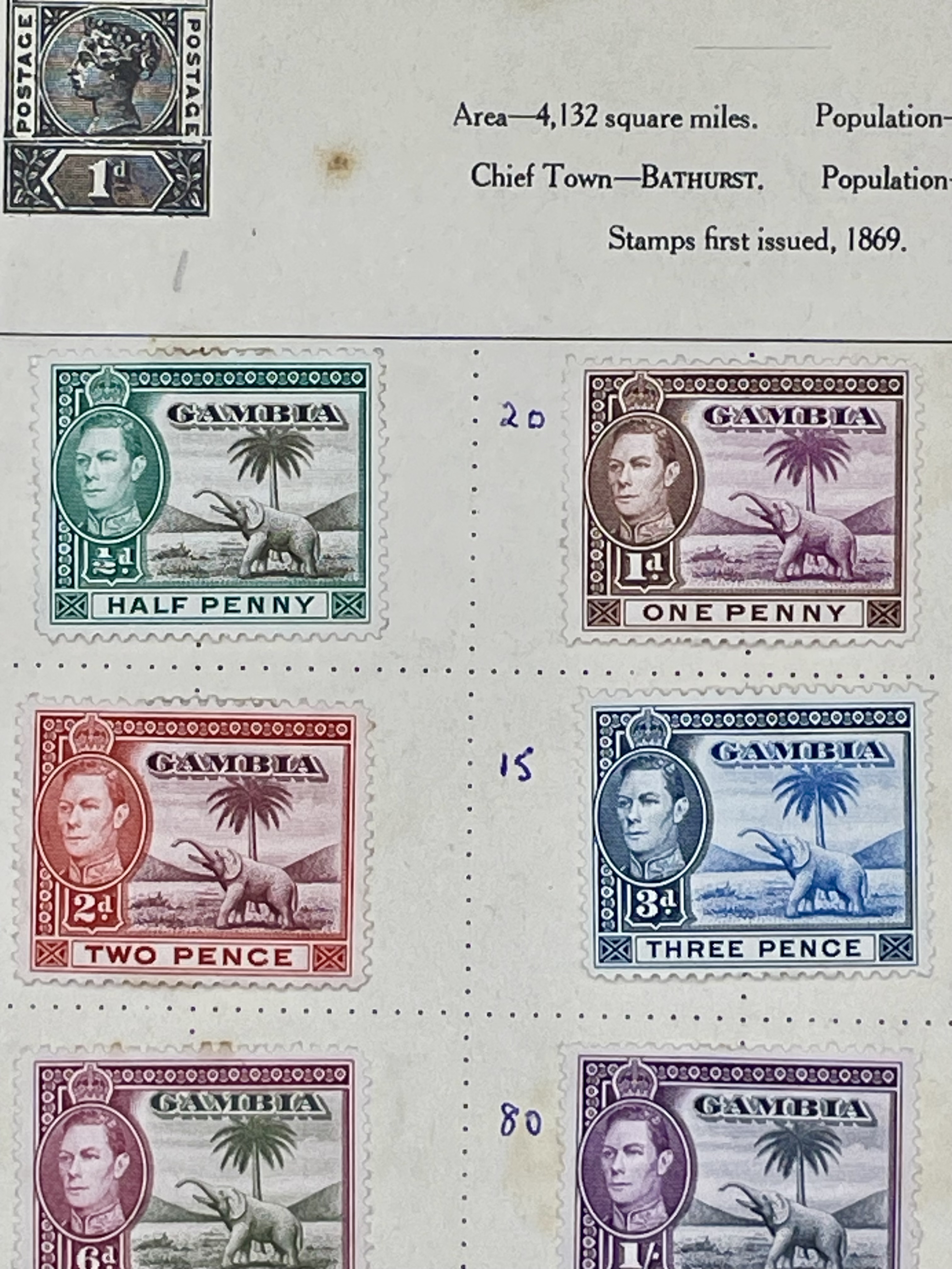 Page of rare Gambia Common Wealth stamps  - Image 3 of 7