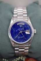 18K WHITE GOLD ROLEX DAY DATE REF. 18038 (36MM) LAPIZ LAZULI STONE DIAL