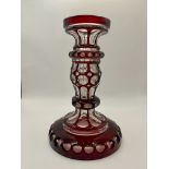Victorian Bohemian cranberry glass candlestick. Great condition see photos for better description. 