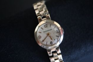 JAEGER-LE COULTRE - LADIES GOLD VINTAGE COCKTAIL WATCH (2811 SERIAL NO.)