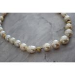 14K YELLOW GOLD & PEARL STRING NECKLACE