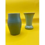 Two blue 1920-30s  Scottish ceramic vases  Small.
