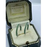 2.00ct EMERALD EARRINGS SET IN WHITE METAL