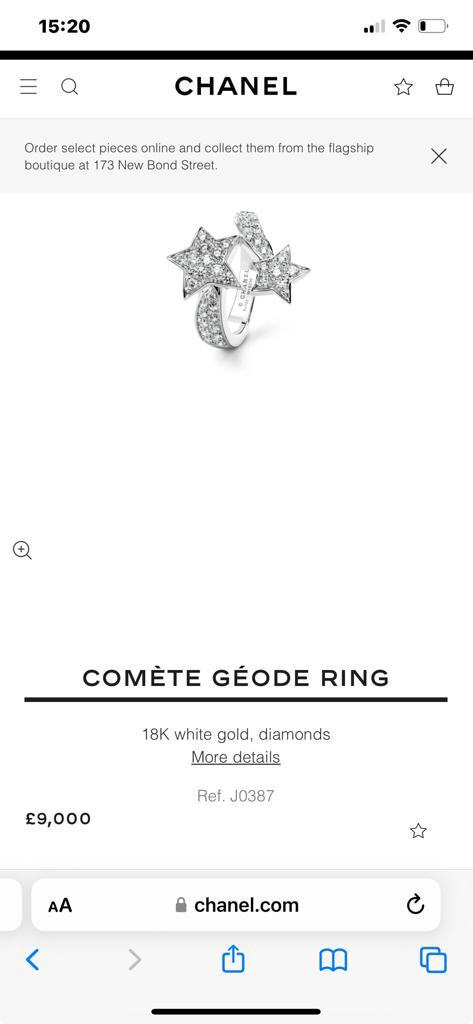 CHANEL COMET GEODE RING IN 18k WHITE GOLD & DIAMONDS - Image 5 of 10