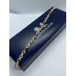 APPROX. 2.50ct BLUE SAPPHIRE AND DIAMOND SET BRACELET IN GOLD VERMEIL APPROX. 7.5'