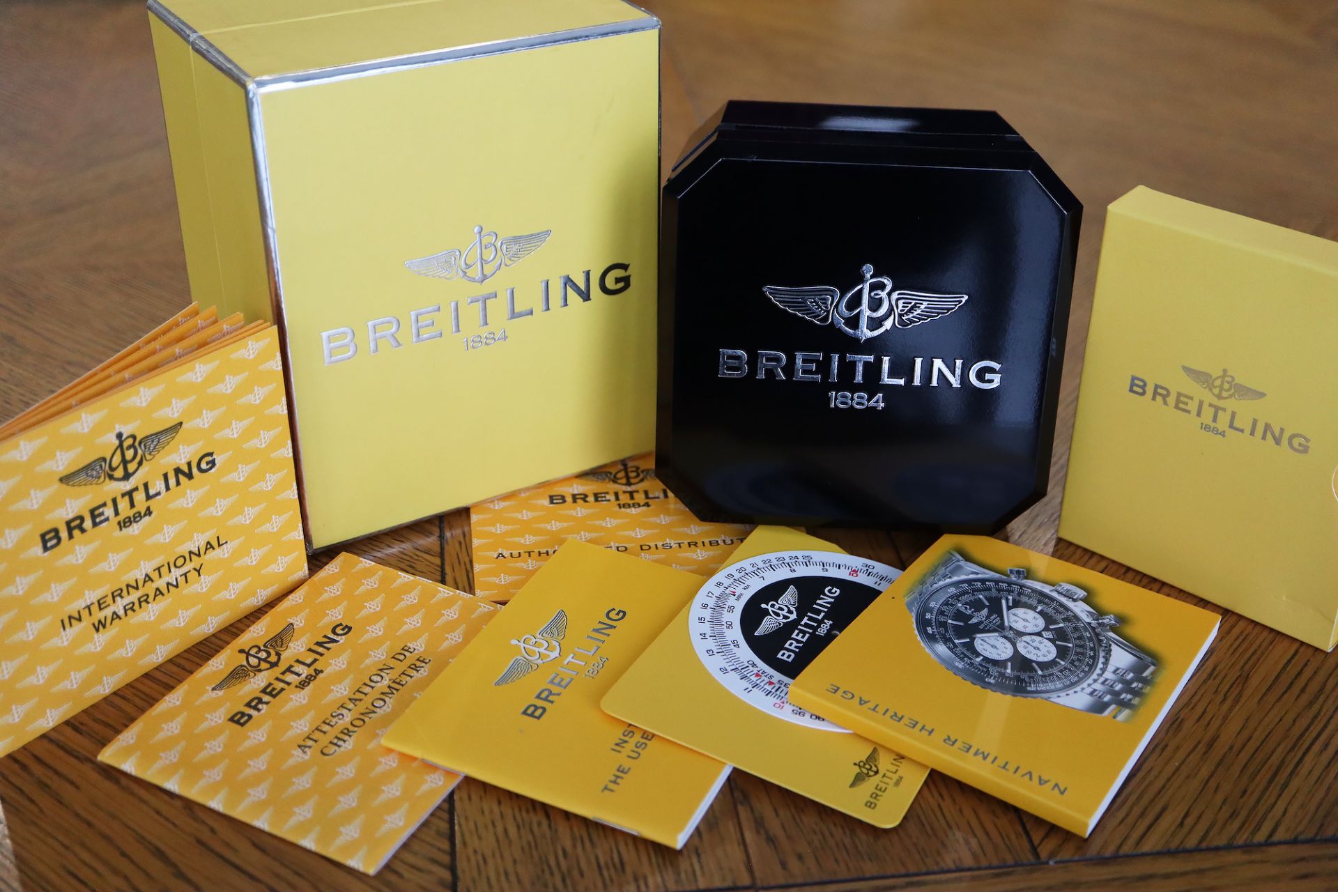 BREITLING NAVITIMER HERITAGE CHRONOGRAPH (REF. A35350) 'FULL SET - BOX, CERTS. ETC.' NAVY DIAL - Image 6 of 16