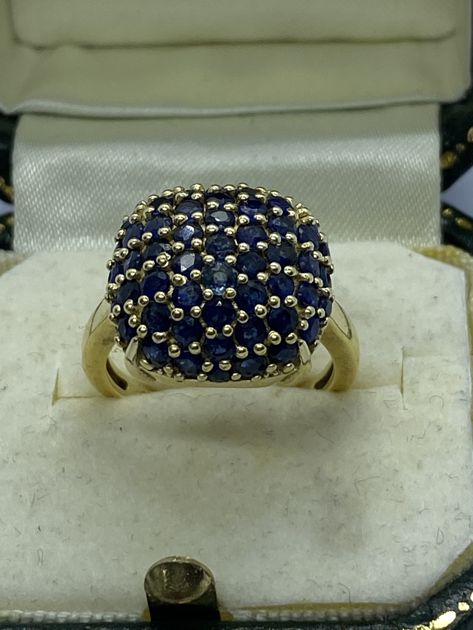 APPROX. 3.00ct BLUE SAPPHIRE MULTSTONE RING 14ct GOLD OVER SILVER APPROX. RING SIZE O 1/2 - Image 2 of 2