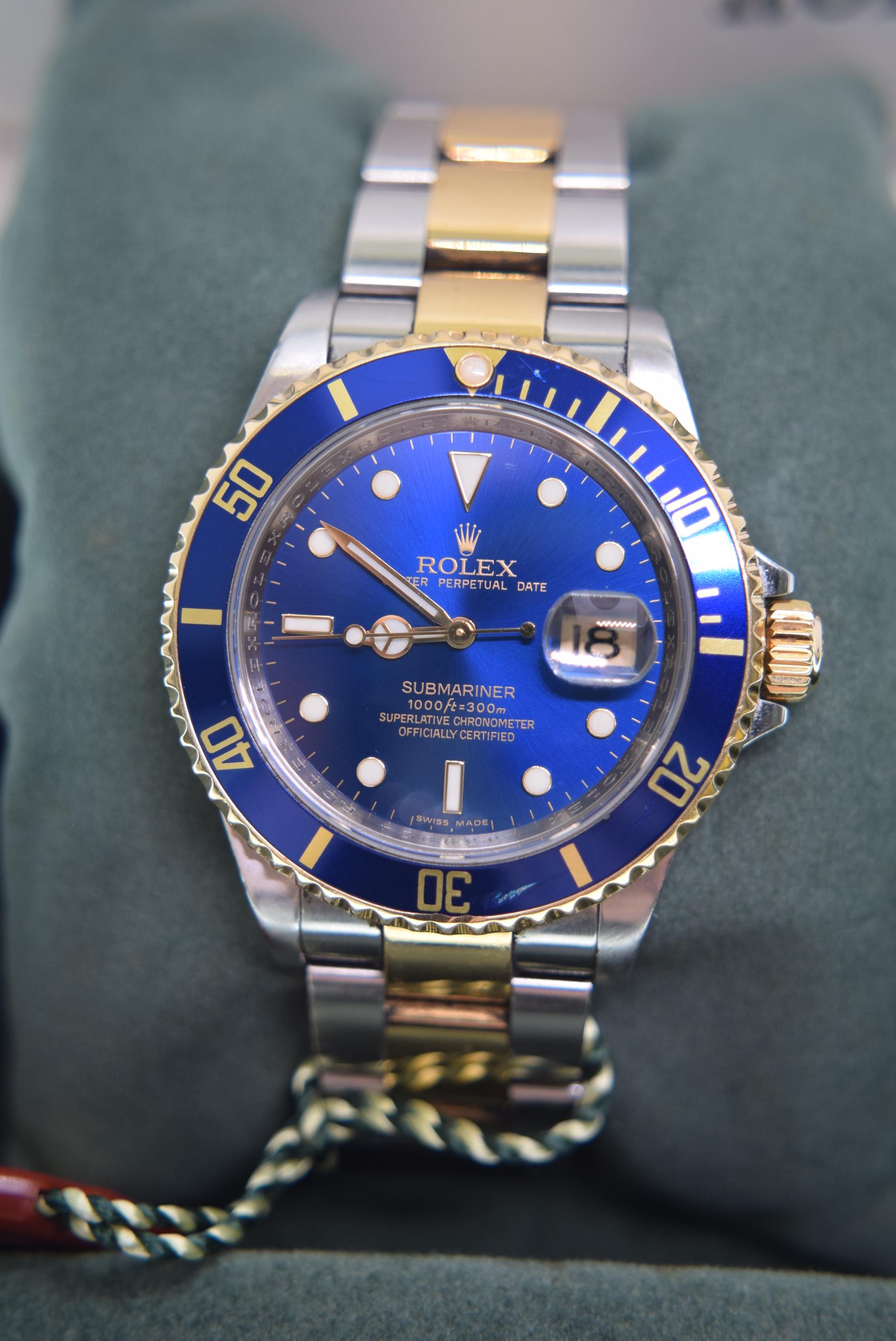 SUPER RARE 2009 ROLEX REF. 16613LB SUBMARINER "V SERIAL" LAST EDITION NON CERAMIC