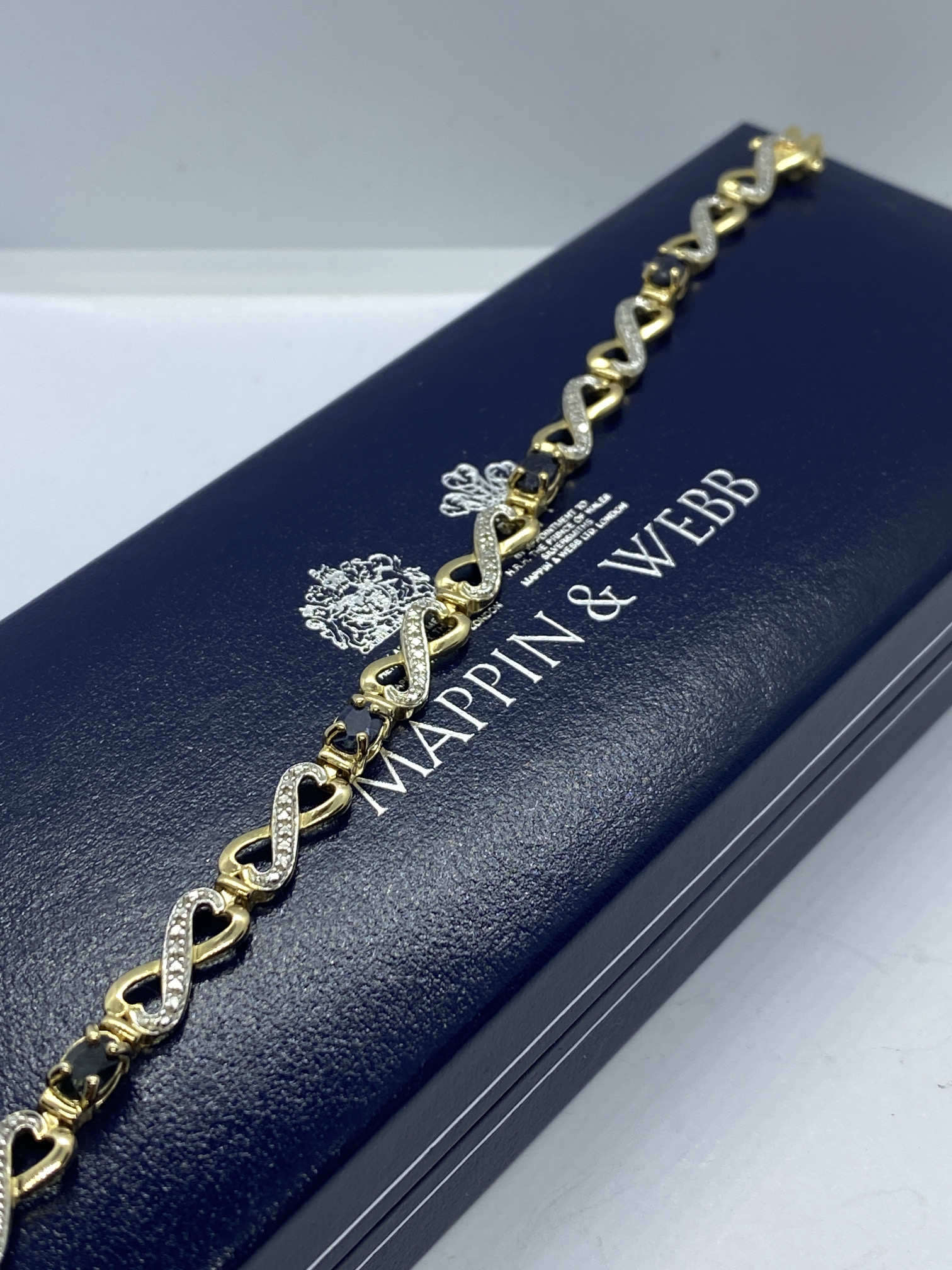 APPROX. 2.50ct BLUE SAPPHIRE AND DIAMOND SET BRACELET IN GOLD VERMEIL APPROX. 7.5' - Image 3 of 3