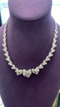 *** 40.00CT DIAMOND NECKLACE!!! WGI CERTIFICATED - SET IN 18K WHITE GOLD (60.94g Total Weight)