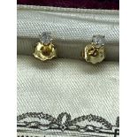 14ct YELLOW GOLD DIAMOND STUD EARRINGS