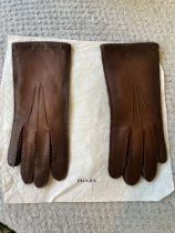 Prada gloves Deer skin and cashmere Size 7.5