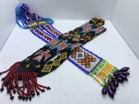 PAIR OF STUNNING UNUSUAL DETAILED BEADED LONG NECKLACES
