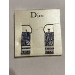 VINTAGE DIOR EARRINGS ON ORIGINAL SHOP CARD DISPLAY