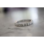 2.00CT DIAMOND ETERNITY RING (ROUND CUT DIAMONDS) - 18K WHITE GOLD (SIZE: R)