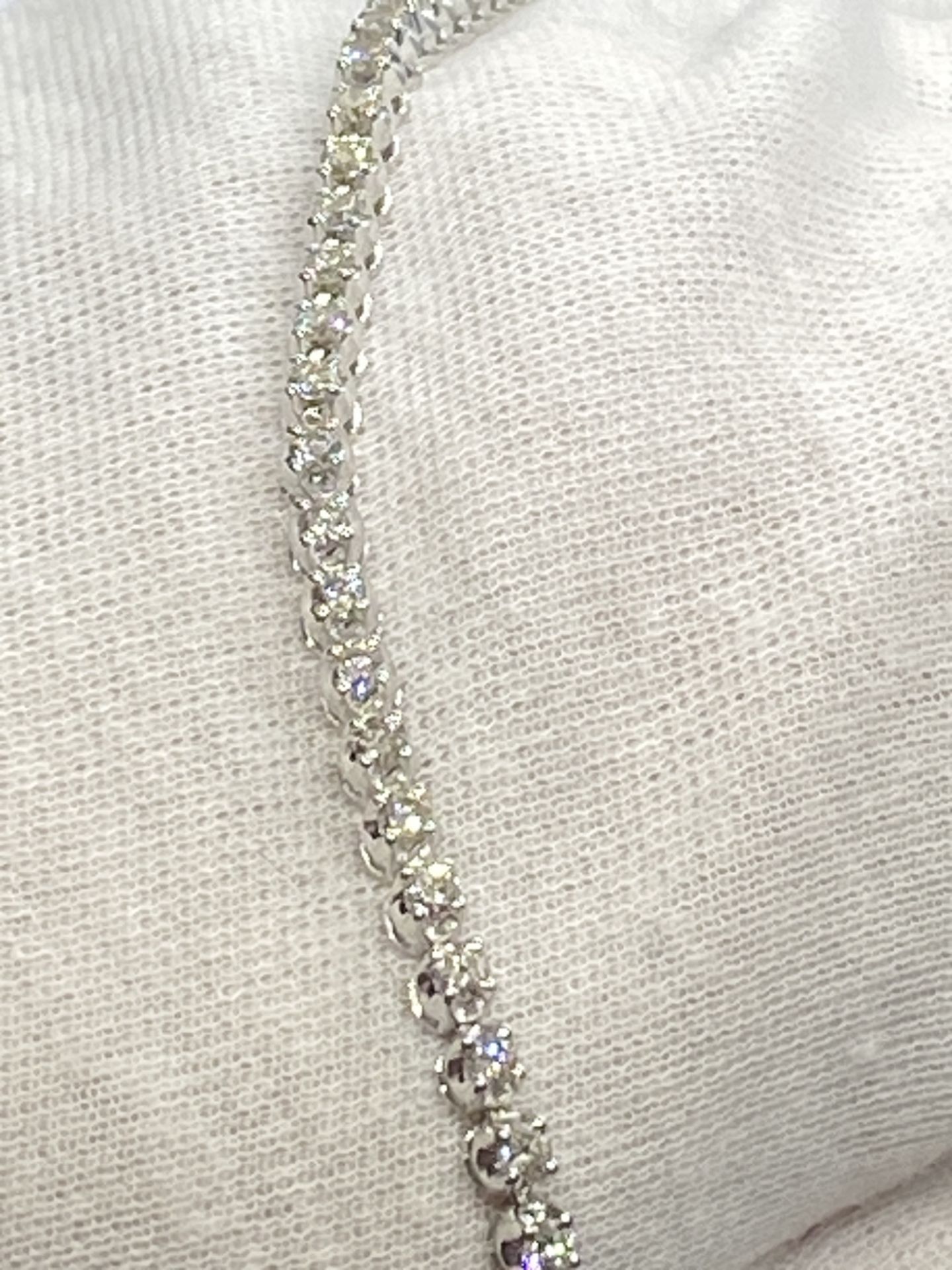 4.00ct NATURAL DIAMOND TENNIS BRACELET SET WHITE GOLD - F/G/H SI1 WITH £5800 INSURANCE VALUATION
