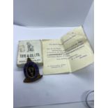 UK 1948 ANTIQUE RMIB STEWARD ROYAL MASONIC INSTITUTE FOR BOYS EMBROIDERED BADGE - GOOD CONDITION BOX