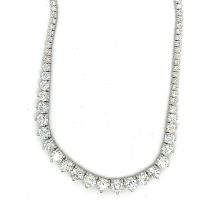 *** 11.46CT DIAMOND TENNIS NECKLACE *** set in 18CT WHITE GOLD (22.92g)