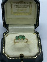 1.01ct ZAMBIAN EMERALD 9ct GOLD RING APPROX. RING SIZE L 1/2