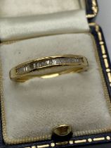 GOLD VERMAIL 925 HALF ETERNITY RING APPROX RING SIZE Q