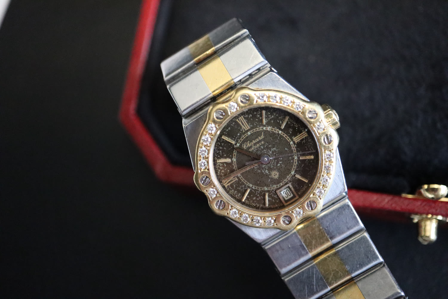 CHOPARD ST MORITZ - DIAMOND BEZEL - 18K GOLD & STEEL WATCH - (REF. 8024/11)