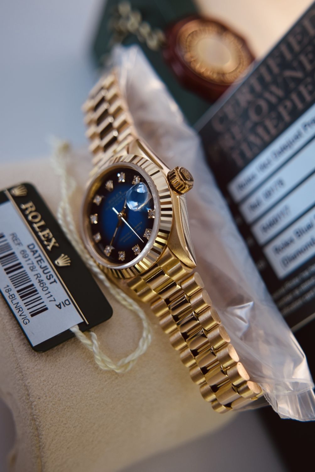 *DIAMOND* ROLEX 18CT YELLOW GOLD PRESIDENT DATEJUST - FACTORY *VIGNETTE* DIAMOND DIAL *FULL SET/ CER - Image 6 of 23