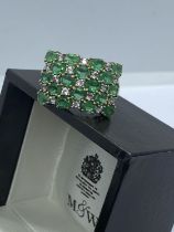 9ct YELLOW GOLD APPROX 3.00ct COLOMBIAN EMERALD CLUSTER RING