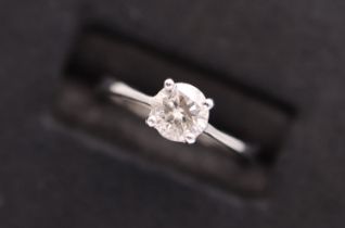 PLATINUM & DIAMOND (0.30CT) RING - UK SIZE: J 1/2