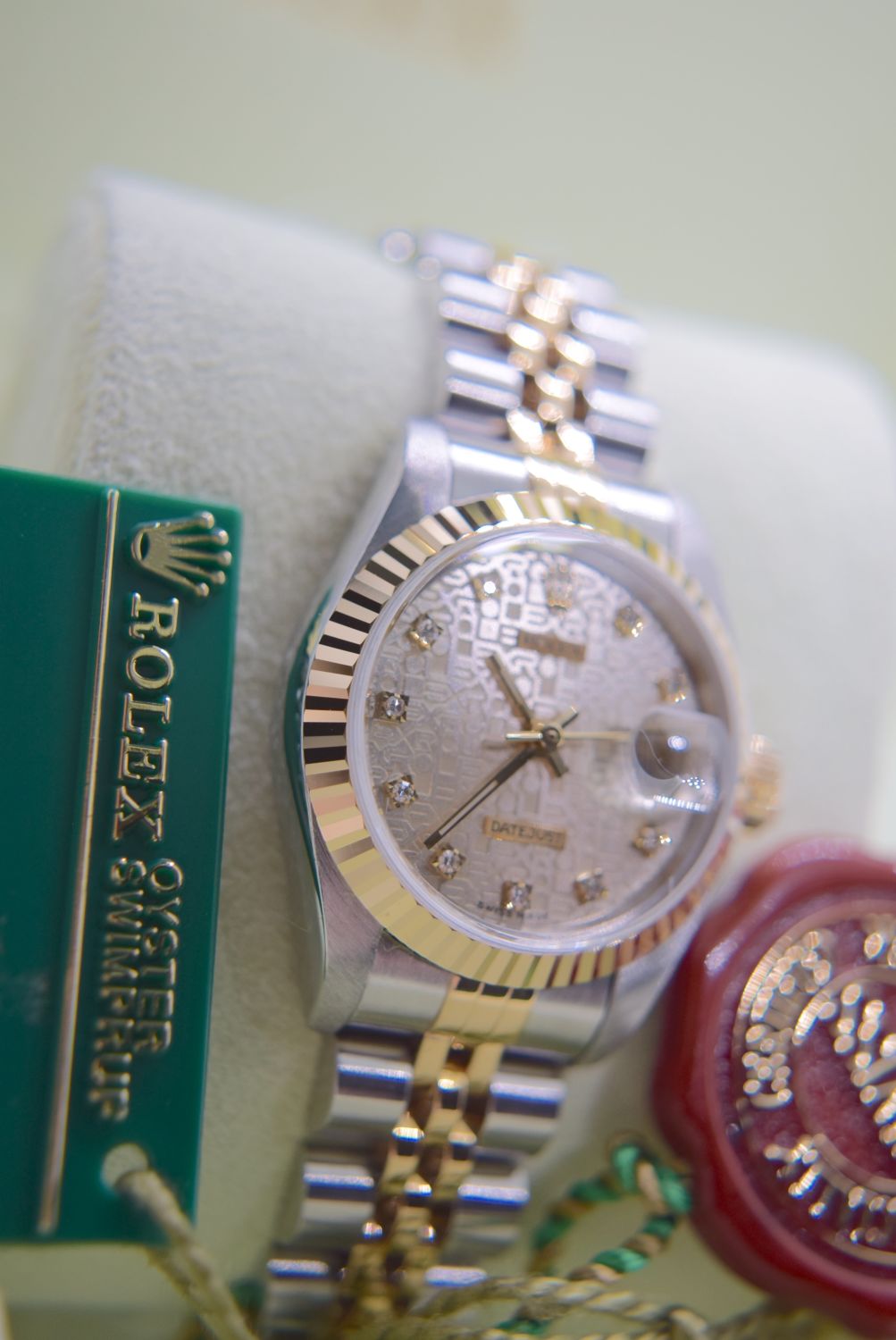 *DIAMOND* ROLEX DATEJUST 18K/ STEEL - FACTORY CHAMPAGNE JUBILEE DIAL *FULL SET/ CERT* £12,550.00 VAL - Image 3 of 32