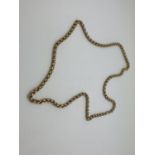 APPROX 20"" TRIPLE BELCHER GOLD COLOURED CHAIN APPROX 27 GRAMS - TESTED AS AT LEAST 9ct GOLD