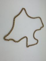 APPROX 20"" TRIPLE BELCHER GOLD COLOURED CHAIN APPROX 27 GRAMS - TESTED AS AT LEAST 9ct GOLD