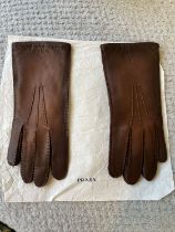 Prada gloves Deer skin and cashmere Size 7.5