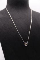 0.80CT DIAMOND PENDANT WITH 14K GOLD SETTING & CHAIN