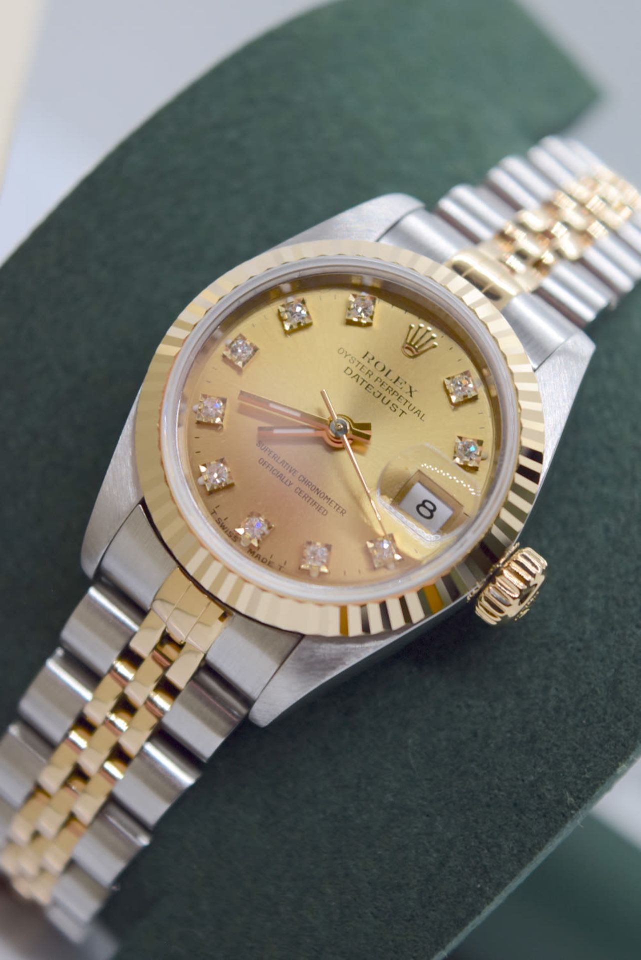 *DIAMOND* ROLEX DATEJUST 18K/ STEEL - FACTORY CHAMPAGNE DIAL *FULL SET/ CERT* £10,550.00 VALUATION - Image 2 of 19